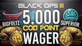 BLACK OPS 3 MONEY WAGER! SooSuperior VS BigFoltz! CRAZY WAGER (Black ops 3 WAGER MATCH)