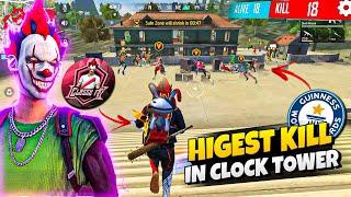 My New Record In Free Fire Highest Kills In Clock Tower In Solo Vs Squad Free Fire