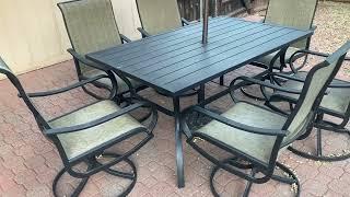 Sophia & William Outdoor Dining set Patio Dining set, Swivel Patio Chairs Metal Table for Garden