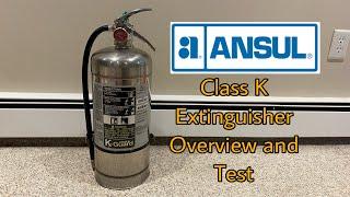 Ansul K01-2 K-Guard Class K Fire Extinguisher Overview/Test