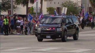 Donald Trump arrives in Palm Beach County after saying goodbye to Washington D.C.