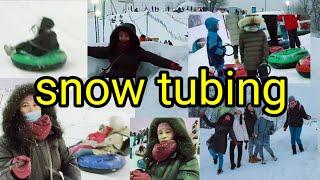 activities during winter in Moscow Russia part1: one is snow tubing