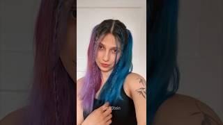تجربه‌ی جدید رنگ مو چطور شد؟ #رنگ_مو #hairdye #splitdye #bluehair