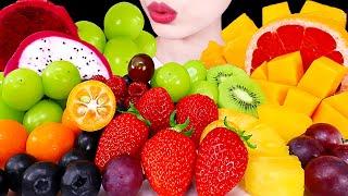 ASMR MUKBANG｜FRUITS PLATTER 과일먹방 STRAWBERRY, DRAGON FRUITS, MANGO, GRAPE, ORANGE, KIWI EATING SOUNDS