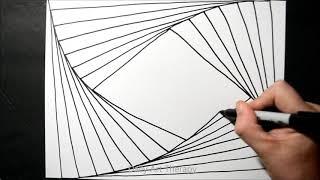 Satisfying Drawing / Easy Spiral Line Illusion / Daily Art Therapy / Day 01