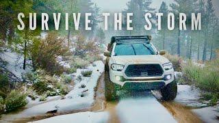 DANGEROUS Winter BLIZZARD | Truck Camping California | Overland