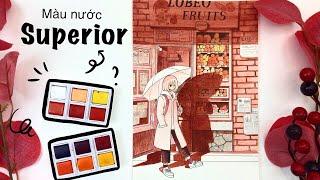 [ Họa cụ Lỗ Store ] Review màu nước giá rẻ Superior Watercolor | Lobeo Art