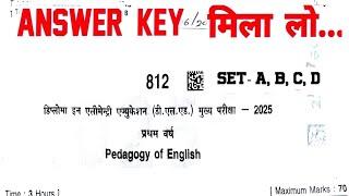 Answer 812 Pedagogy of English MP DELED 2025 1st year/Pedagogy of English Answer MPDELED 2025