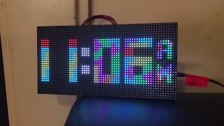 TinyPICO Matrix Shield running Brian Lough's WiFi-Tetris-Clock !