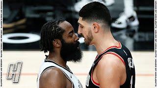 Enes Kanter & James Harden Exchange Words - Nets vs Blazers | March 23, 2021 | 2020-21 NBA Season