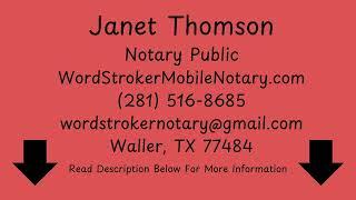 Notary Public Waller, TX 77484 Open Early & Late  I am the Notary Near You!