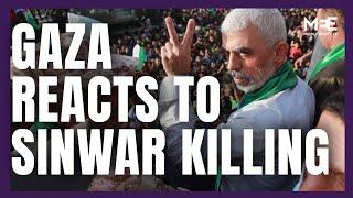 Palestinian in Gaza react to the killing of Hamas leader Yahya Sinwar