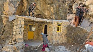 Nomadic Life: Building a Nomadic Home: How Iranian Nomads Build Cement Roofs for Their Home!? 