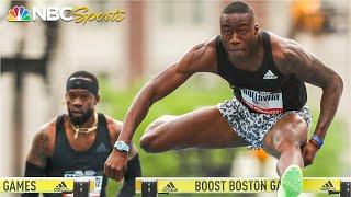 Grant Holloway remains unbeaten in 110m hurdles with 13.20 at Boston street meet