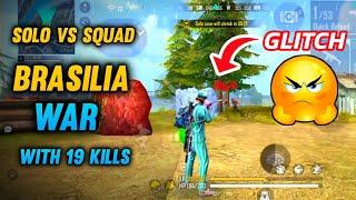 FREE FIRE KANNADA || BRASILIA WAR WITH 19 KILLS IN SOLO VS SQUAD RANKED MATCH || THE DD ⭐||