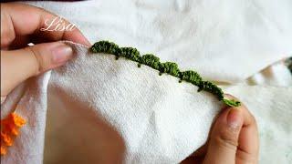 একদম সহজ উপায়ে লেইস সেলাই #embroidey #tutorial