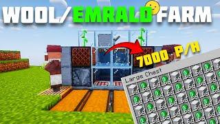  Build This OP Wool & Emerald Farm NOW!  | 7000 Items/Hr Minecraft Tutorial 