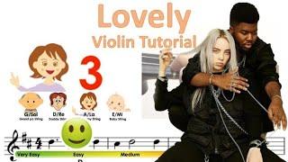 Billie Eilish x Khalid Lovely sheet music and easy violin tutorial