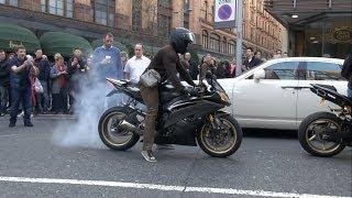 4 YAMAHA R1 Try to impress Crowds+Lambo!