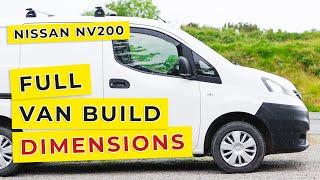 Full Measurements & Dimensions For Converting A Nissan NV200 Van