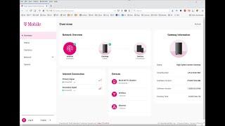T-Mobile Home Internet web interface overview.