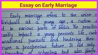 Essay on Early Marriage  in English || Paragraph on Early  Marriage in English