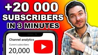 HOW TO GET 20K SUBSCRIBERS ON YOUTUBE IN 3 MINUTES | FAST WAY TO GROW YOUTUBE CHANNEL IN 2025