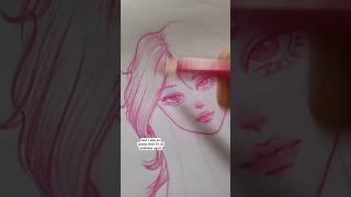 Drawing but I can only use PINK colour🩷 #shorts #art #drawing #artchallenge #artist #viral #trending