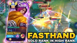 LING FASTHAND SOLO RANK IN HIGH RANK.. All Enemy Lock Me And This Happen.. Ling Mobile Legends