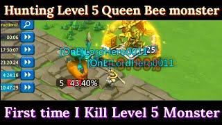 First time I kill Level 5 Monster in LORDS MOBILE ( Hunting Lv.5 Queen Bee )#lordsmobile #lordmobile