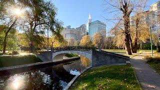 [4K] MOSCOW - Morning Walk. Khamovniki. Trubetskoy Estate. Frunzenskaya. Devichye Polye Square