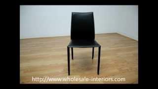 Wholesale Interiors Rockford Black Leather Dining Chair