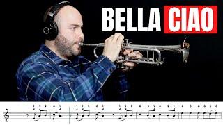 Bella Ciao - Play Along y Partitura para Trompeta con Digitación