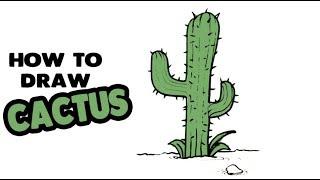 How to Draw a Cactus Cute - Step by Step for Beginners and kids - How to Draw Easy Things