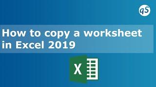 How to copy a worksheet in Excel 2019