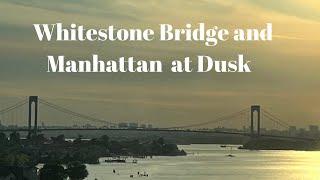 Cityscape Bliss: Whitestone Bridge and Manhattan at Dusk