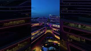 "4K Futuristic Resort Complex | Stunning Nighttime Aerial View"