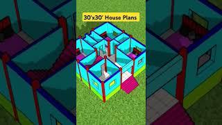 30'x30' House Plans #shorts #shortfeed #shortvideo #design