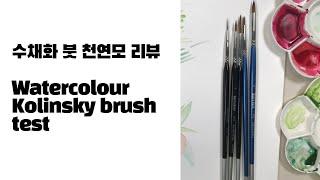 보태니컬아트 천연모 수채화 붓 리뷰 watercolor botanical art kolinsky brush test