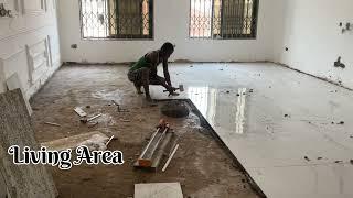 Building in Ghana  || Tiling Work, Cost of tiles & Workmanship