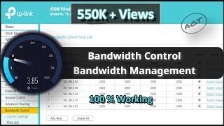 TP-Link Router Bandwidth Control / Bandwidth Management Settings (Set Speed Limit)