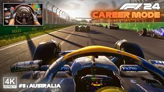 Ayrton Senna's McLaren MCL 38 - F1 24 CAREER MODE Australian GP Steering Wheel Gameplay #Part3