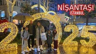 Rainy Walk in Nisantasi Istanbul | 2025 New Year Decorations