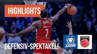 Spektakuläre Defensive! PS Karlsruhe LIONS - Bamberg Baskets - Highlights aus dem BBL Pokal