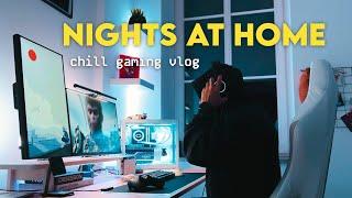 ️ gaming vlog | weekday nights recharging alone, trying out a white gaming chair