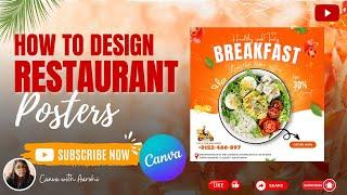 HOW TO DESIGN BEAUTIFUL RESTAURANT FLYER POSTER IN CANVA !! #canvatutorial #canvadesign #canva