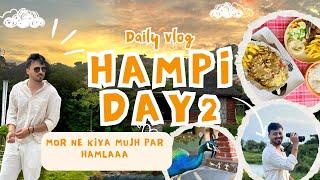 Daily Vlog 2 | Hampi mai Mor Ne Kiya Hamla | Hampi’s Feathers Resort | Laughing Buddha Cafe | Catan