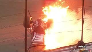 Daniel Whitley's Fiery Crash In Chili Bowl C-Main