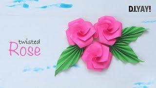 How to make : Twisted Rose | Paper Flowers | DIY Paper Rose