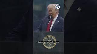 President Trump addresses the crowd at the U.S. Army’s 250th anniversary